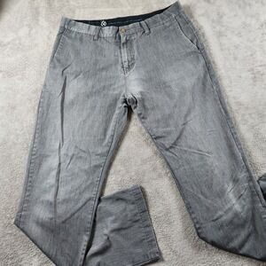 Volcom Corpo Class Pants Mens Size 34x32 Heather Gray Cotton Blend Chino
